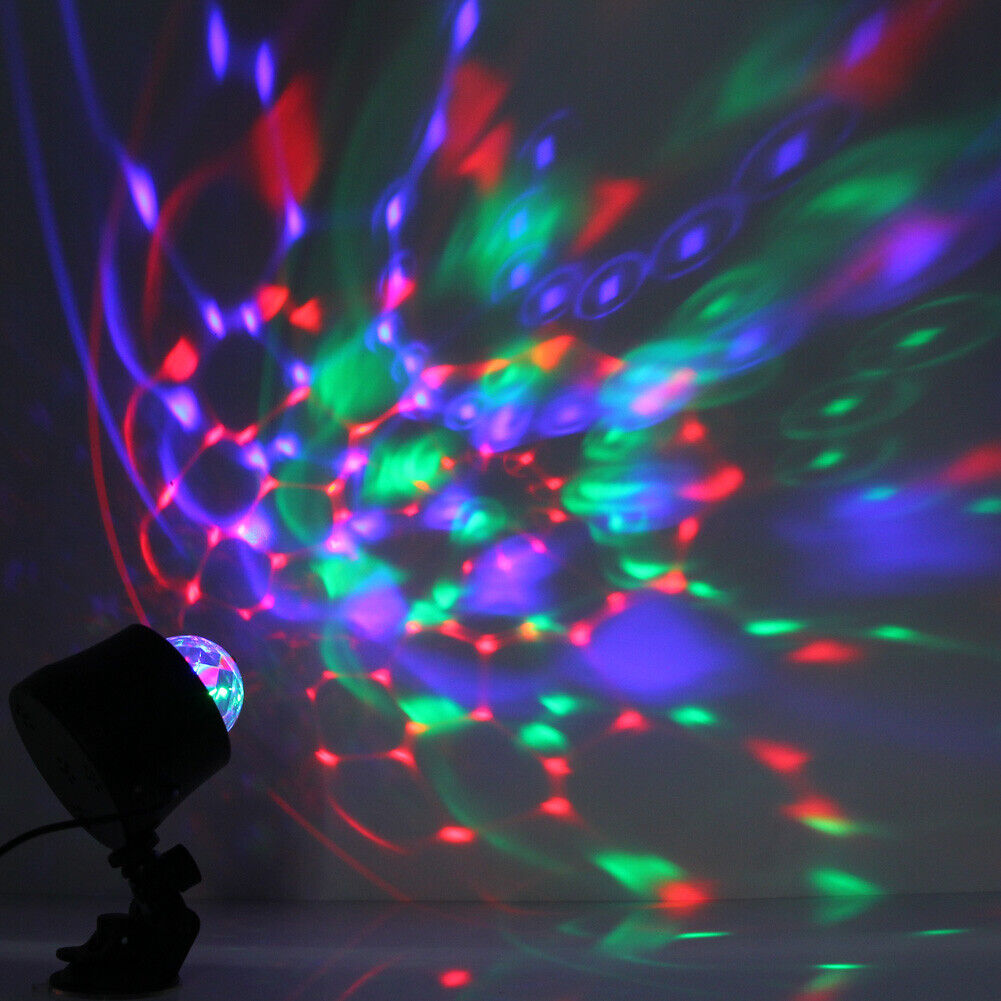Car Entertainment Mini Magic Crystal Ball RGB Rotating Party DJ Lights LED-