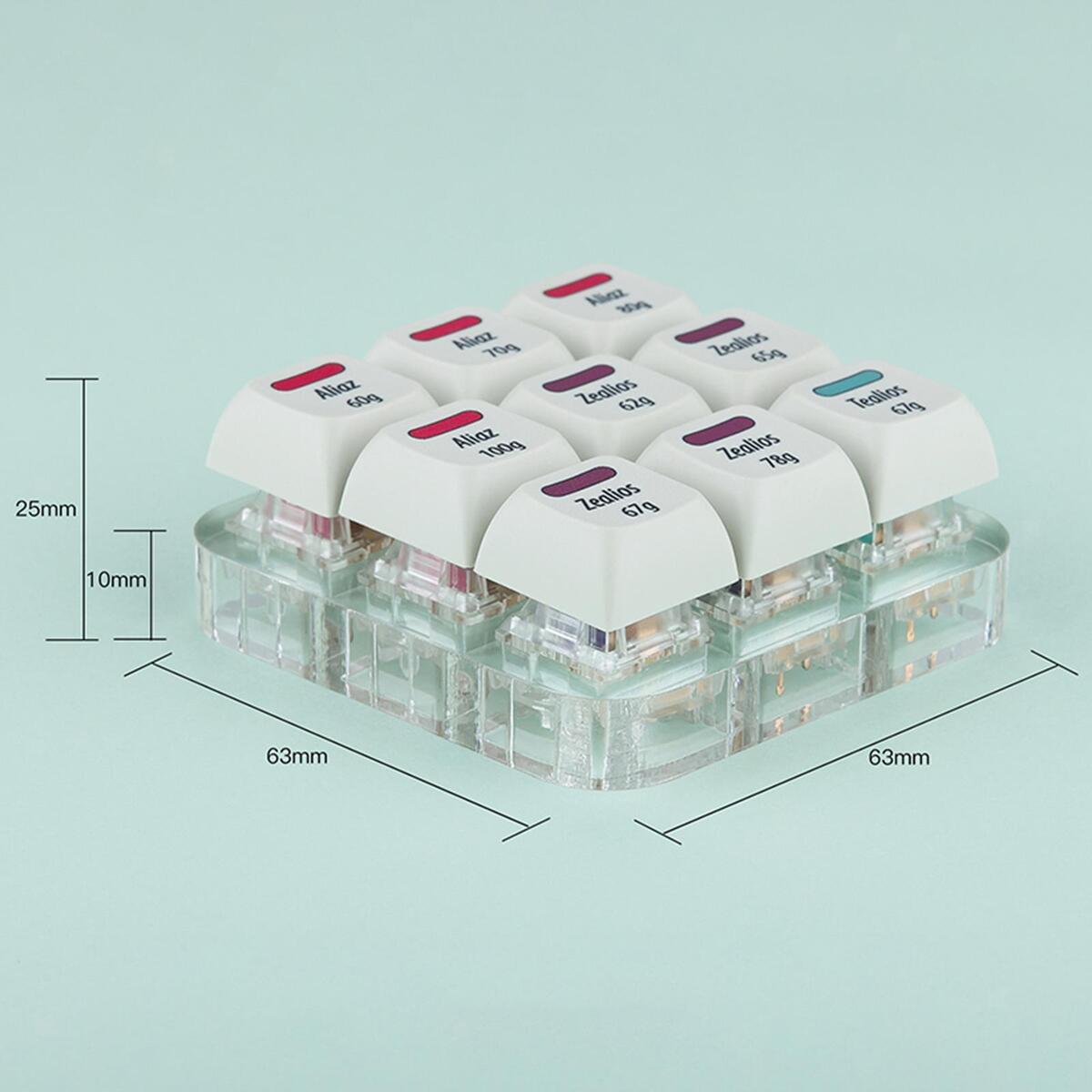 9 Key Switch Tester, Retooled Sampler Printed PBT Keycap Switch Testing Tool for