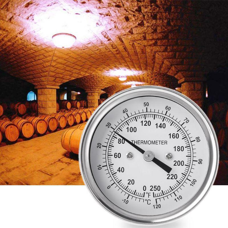 Home Brewing Thermometer Stainless Steel Celsius Fahrenheit Water Distilling NPT