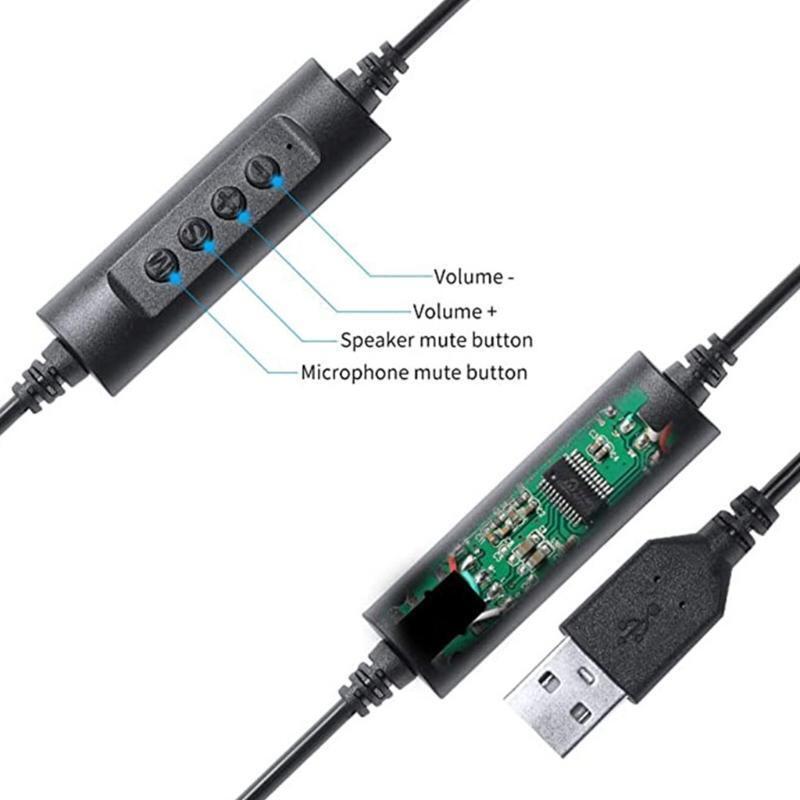 Adjustable Headset with Noise Reduction Microphone For Computers Laptop PC