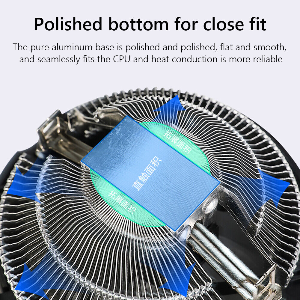 LANSHUO Low Profile Rainbow RGB CPU Cooler 90mm Fan for X79 X99 LGA 2011