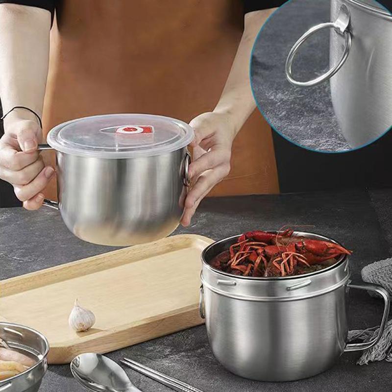 Double-Layer Lunch Box Food Grade Stainless Steel Leak-Proof with Handle Durable