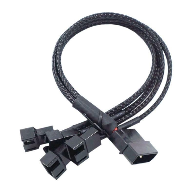 12V Molex To 4-Port 3Pin/4Pin Cooler Fan Splitter Adapter Converter Power Supply