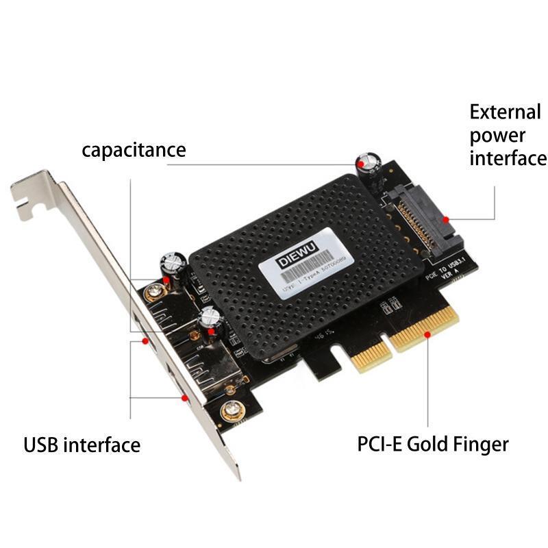 USB3.1 to PCI-E 10Gb Adapter Drive-free for Desktop PCI Express X1 X4 X8 X16