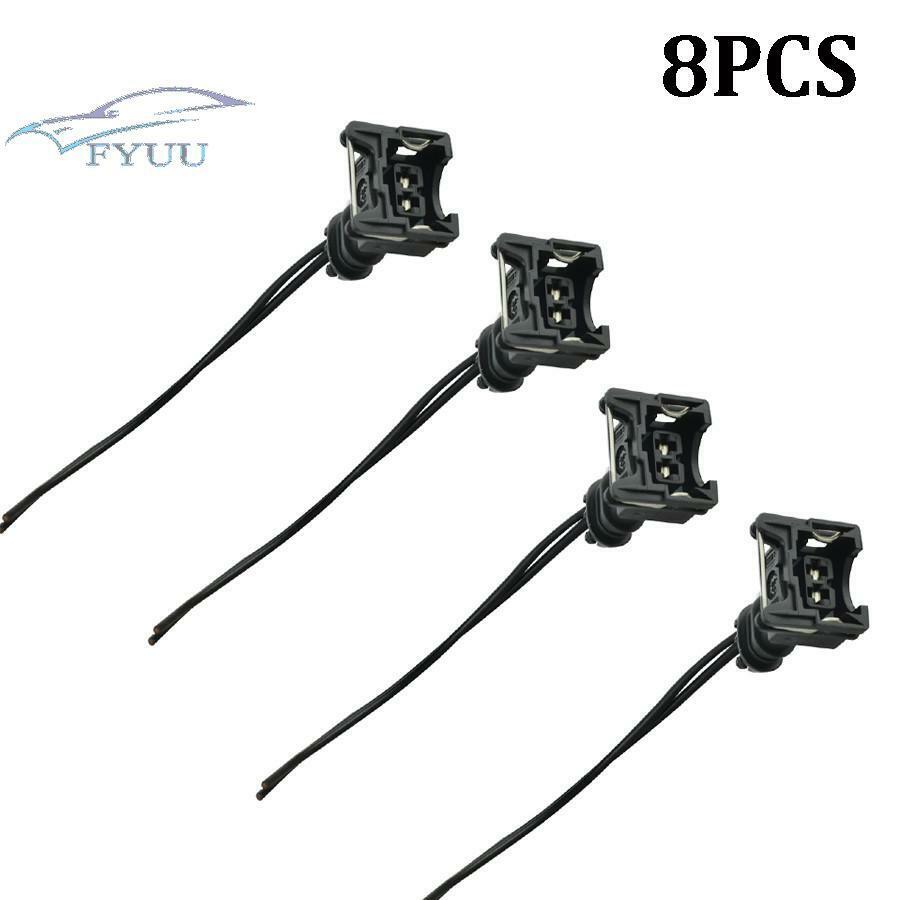 For EV1 OBD1 Pigtail Cut / Splice 8x Fuel Injector Connector Wiring Plugs Clips