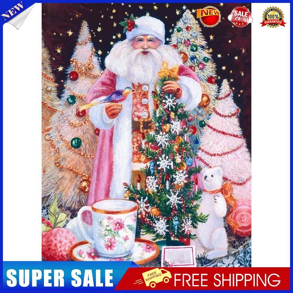 Diamond Picture Mosaic 5D DIY Drill Santa Claus Painting Round Full Kit