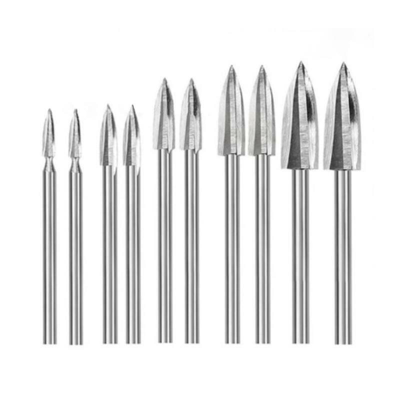 10 Pieces Wood Carving Drill Bit for DIY Woodworking Drilling Engraving Polish