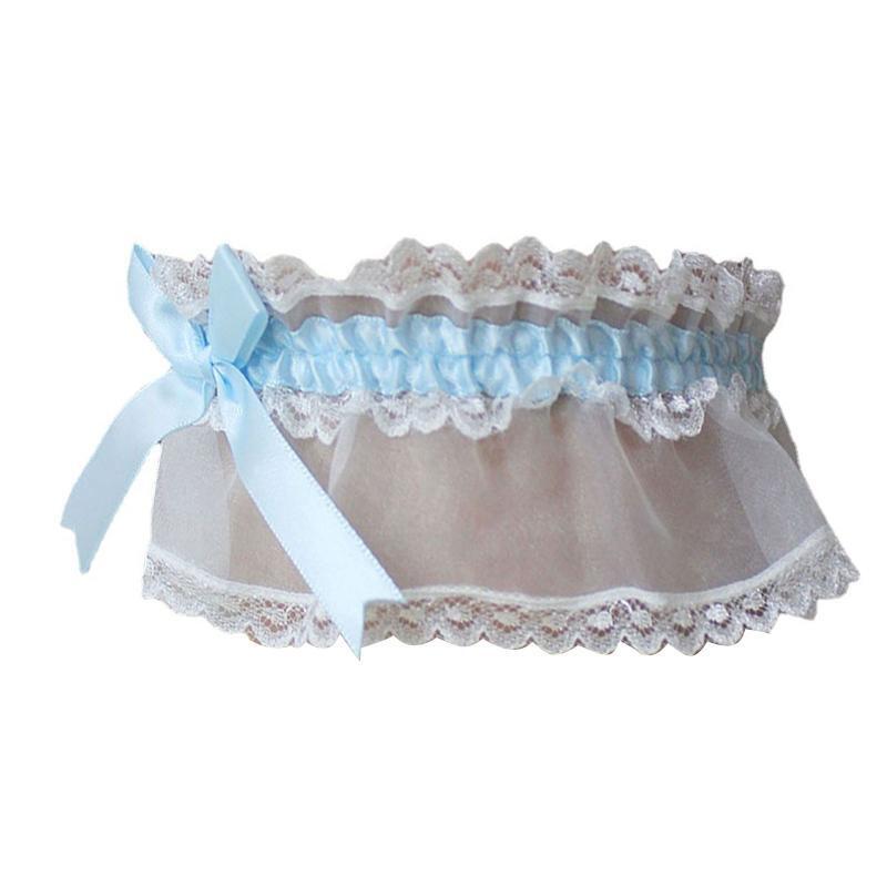 Elegant Garter Wedding Day Blue Lace Bow Garter Women Girls Costume Accessory