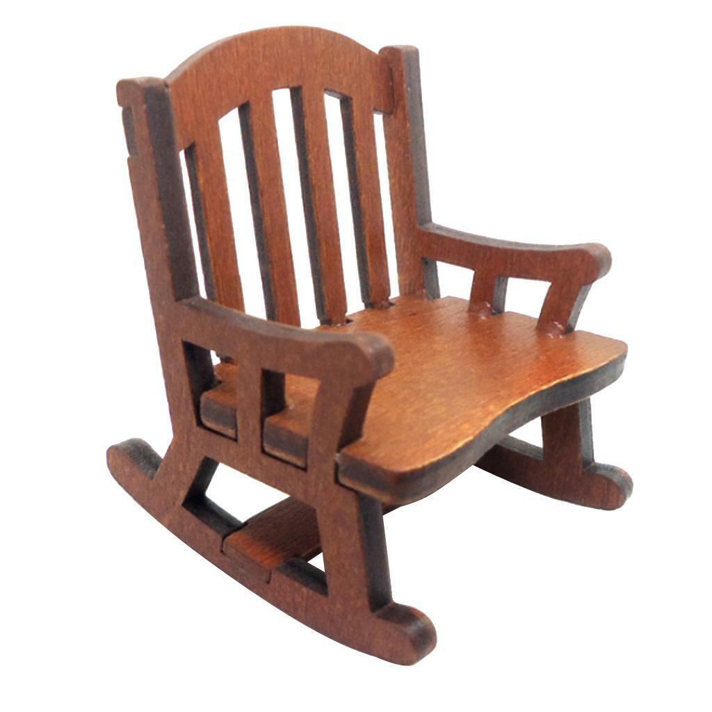 2pcs  House Wooden Bed w/ Rocking  Scenery Furniture Decor