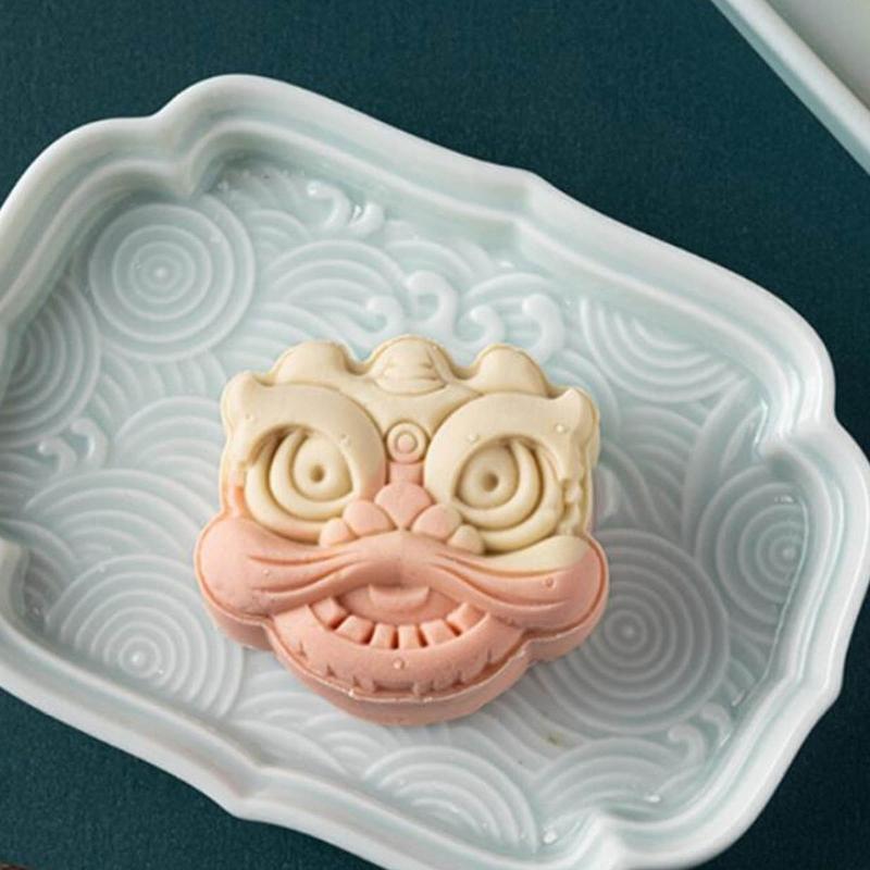 75g Mooncake Molds Lion Shaped Stamps Moon Cakes Moulds Baking Mooncakes Gadgets