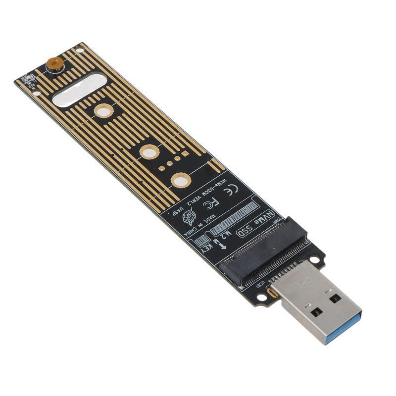 2 in 1 High Speed USB Adapter to M.2 NVME SSD Converter Card 10Gbps USB3.1