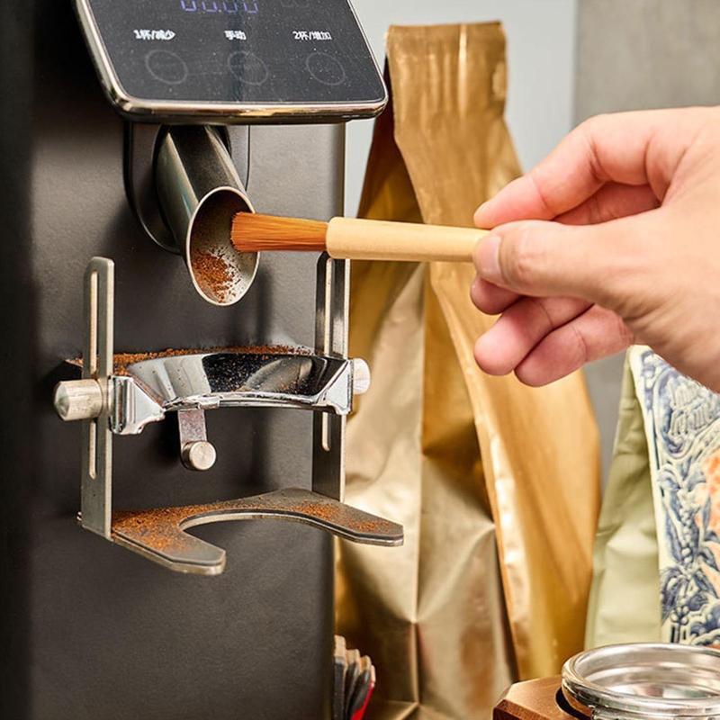 Solid Wood Coffee Brush Grinder Coffee Powder Cleaning Brush for Cleaning