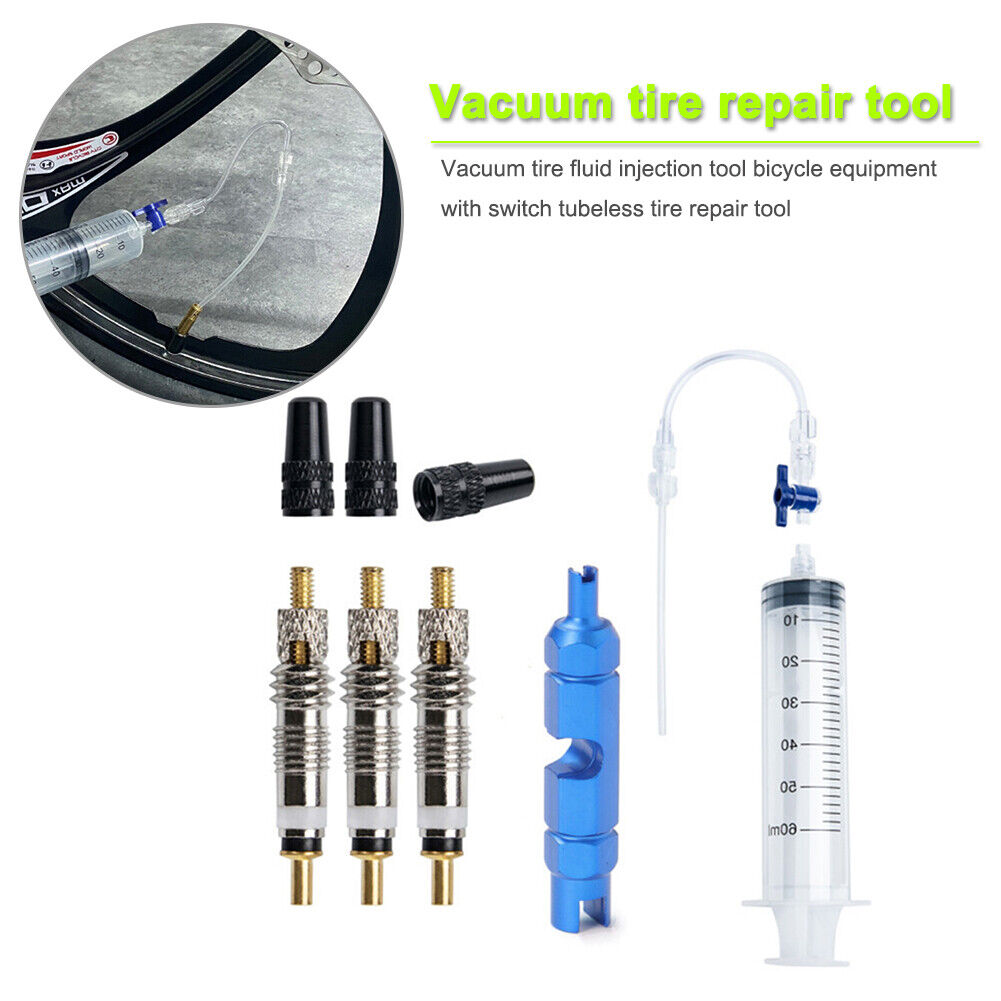 Bicycle Tubeless Tyre Sealant Injection Tool Bike Vacuum Tire Repair Liquid