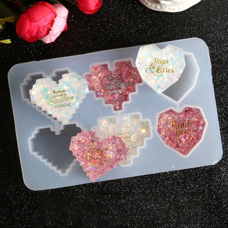 Heart Keychain Pendant Jewelry Craft Candle Soap Gift Making Home Office Decor