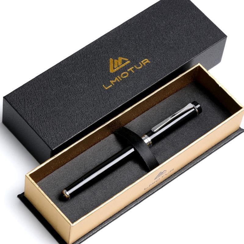 Metal Fountain Pen Gift Writing Pen F Nib Refillable Converter Piston-Filled