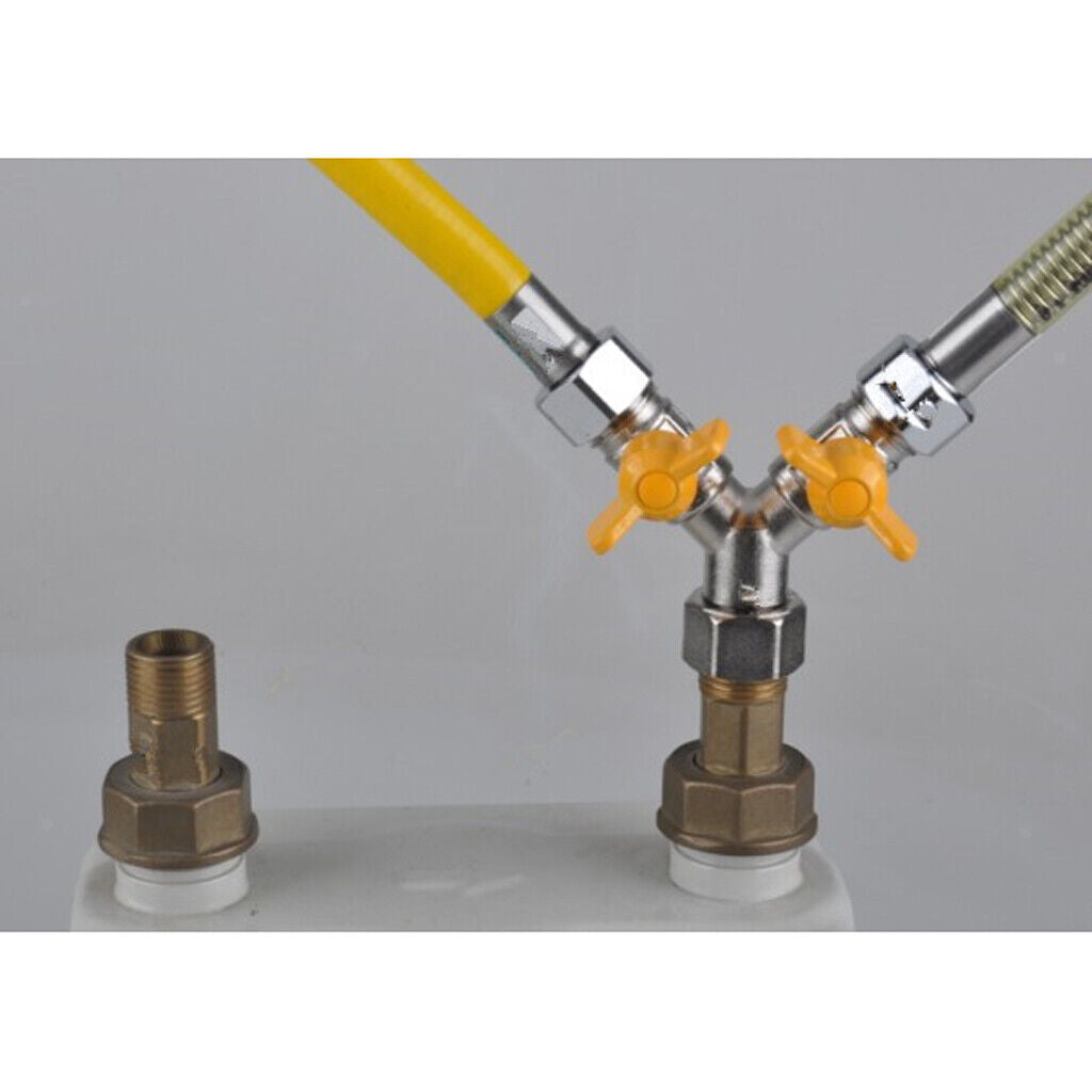 Gas Pipeline Valve  Gas LPG Tube Hose Adapter Y Piece Splitter Connector