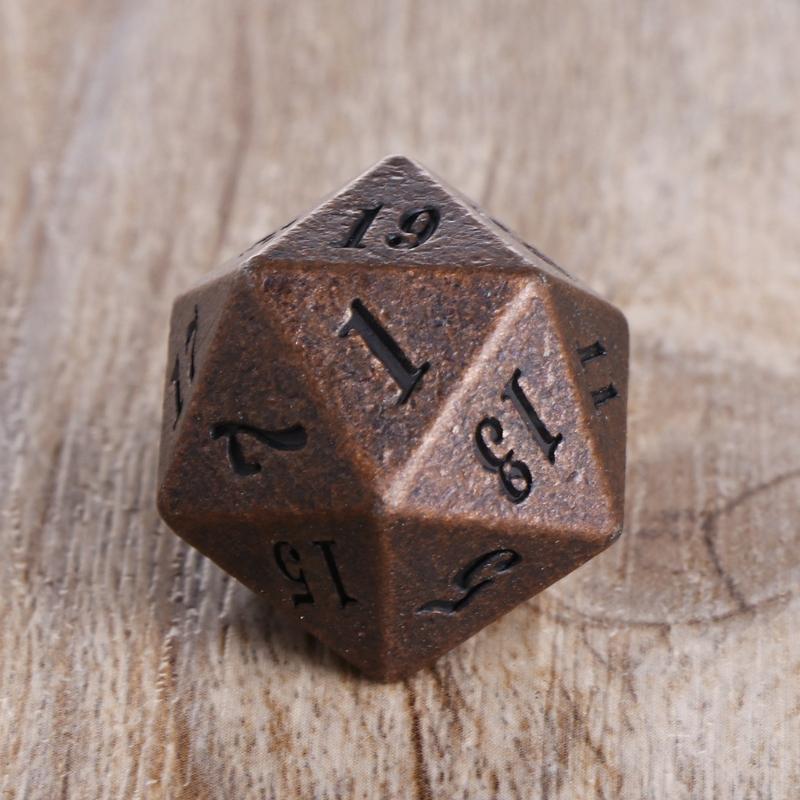 1 Set Shiny Metal Dice 7 Dices  D4 D6 D8 D10 D% D12 D20 For Board Games
