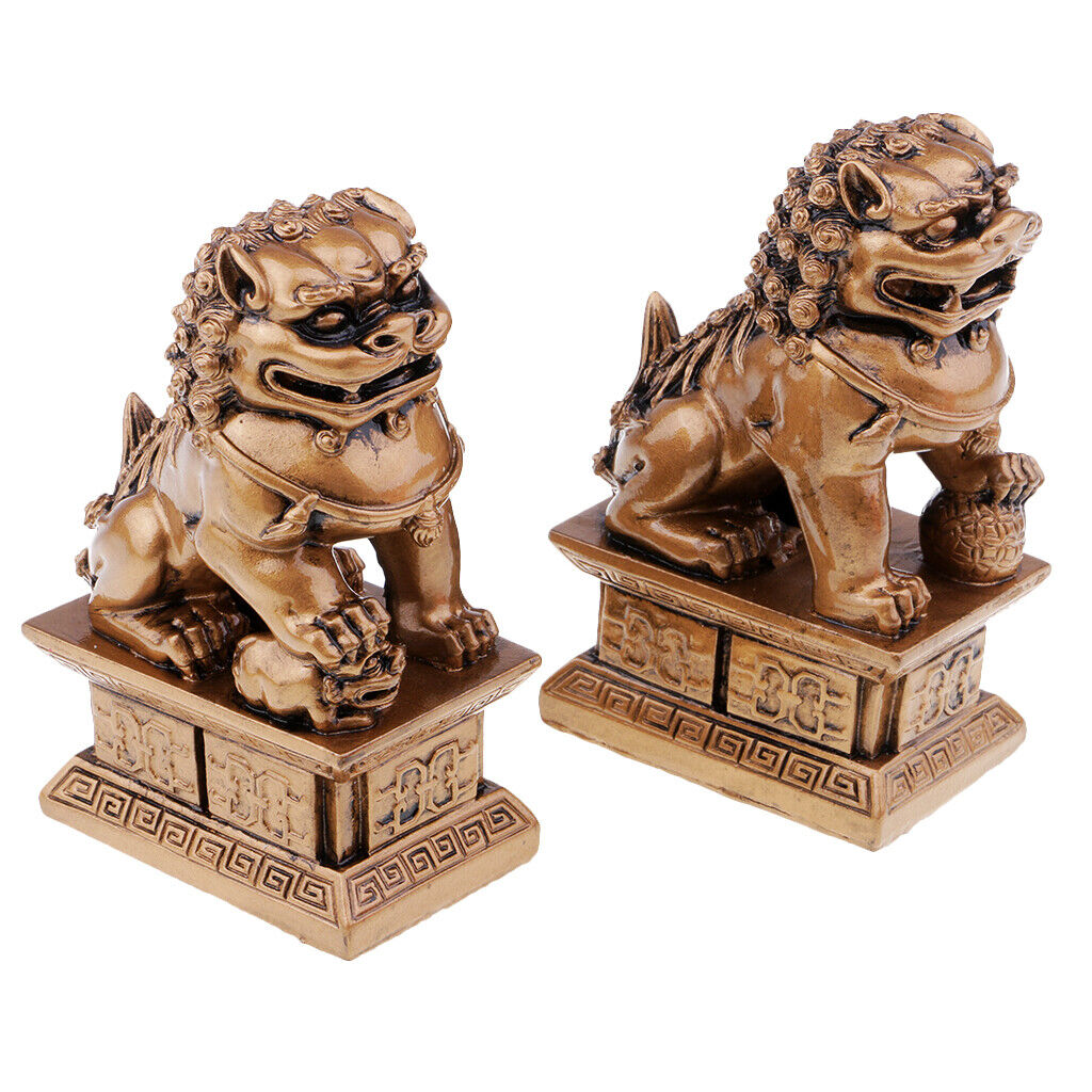 Pair of  Chinese Fengshui Ward Off Evil   Statues Bronze S
