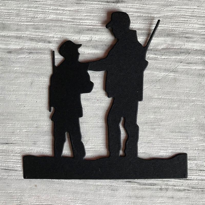 Dad and Son Mould Embossing Stencil DIY Printing Steel Mould for Album Making