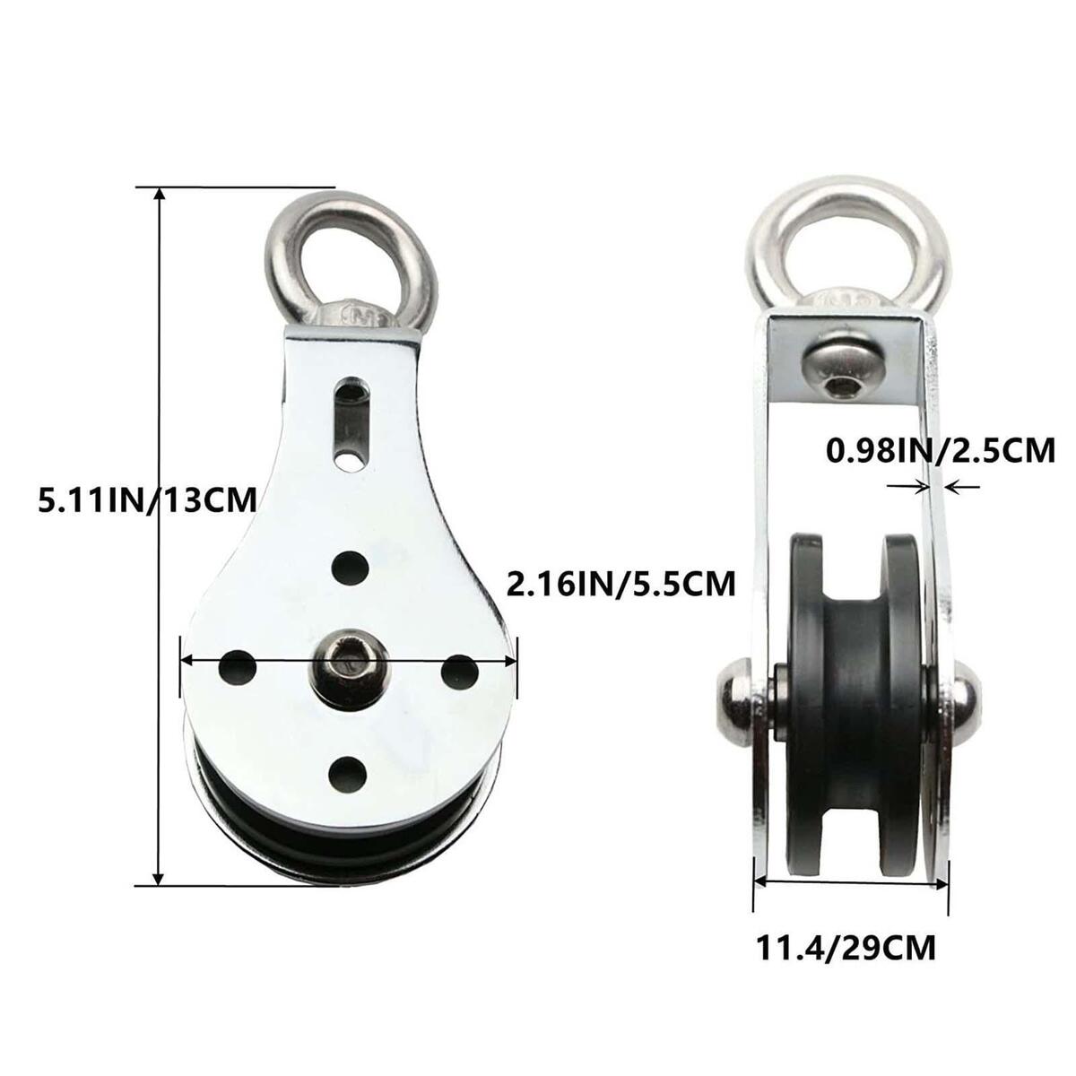 Bearing Lifting Pulley with Lanyard with Carabiner Sturdy for Rock Clmibing