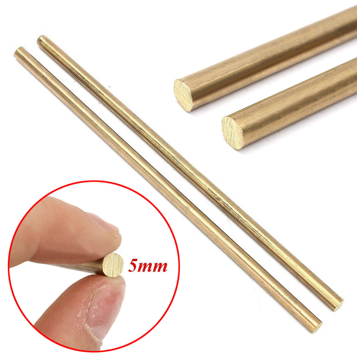 5x150mm Hardware Solid Brass Round Bar Rod Circular 2 PCS