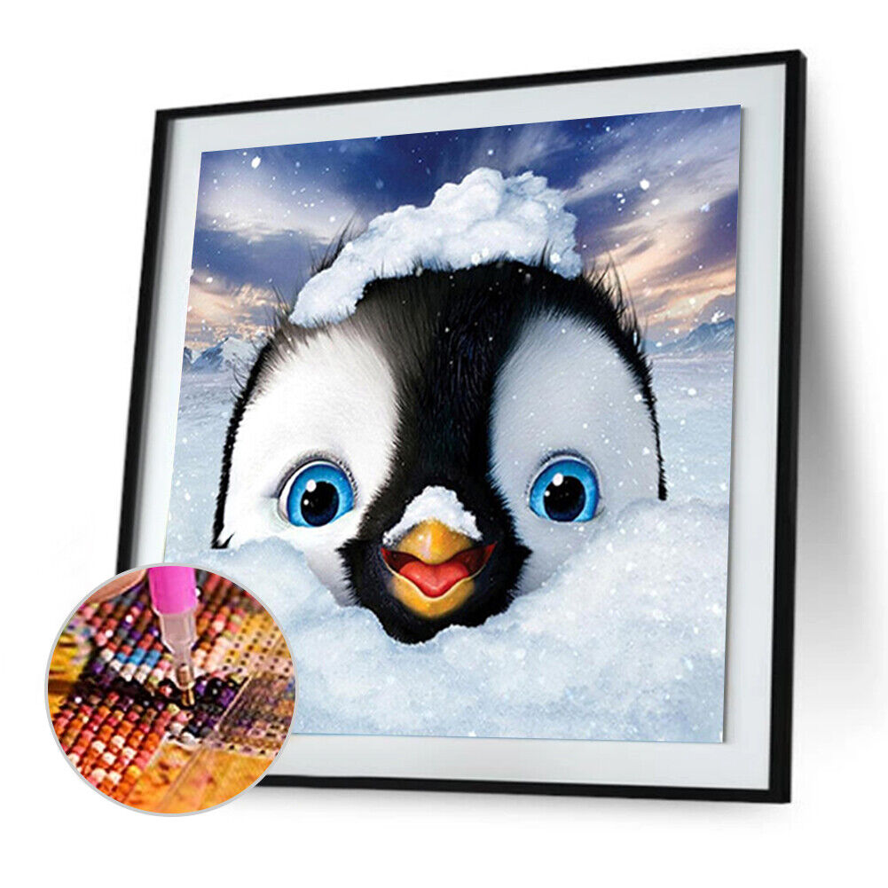 5D DIY Full Drill Diamond Painting Snow Penguin Cross Stitch Embroidery