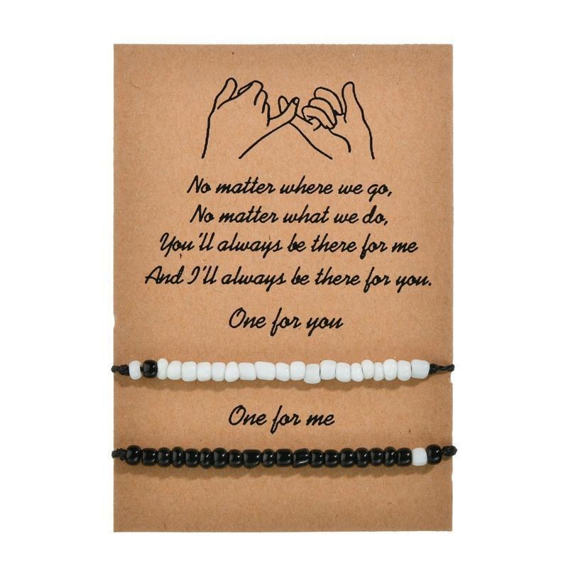 2x Matching Bracelets for Him and Her Long Distance Bracelets Cute Xmas Gifts