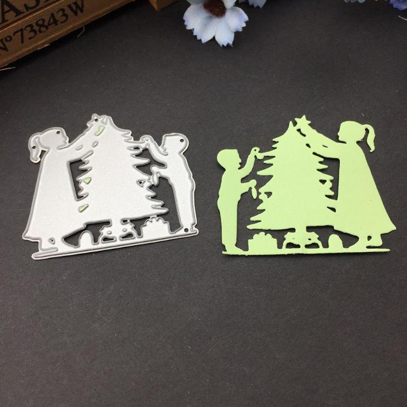 Christmas Tree Boy Girl Metal Cutting Dies Stencil DIY Scrapbooking Album Stamp