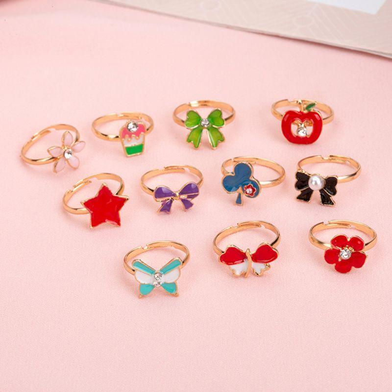 36x Cartoon Children Rings Novelty Adjustable Finger Rings Party Favors for Kids