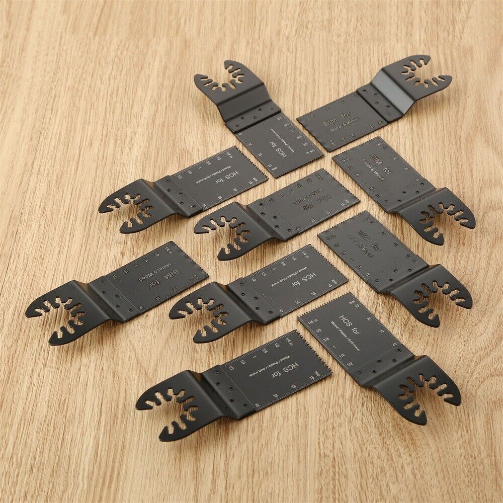 10pcs HCS Precision E-Cut Bi-metal Oscillating Multi Tool Cutter Kit Saw Blades