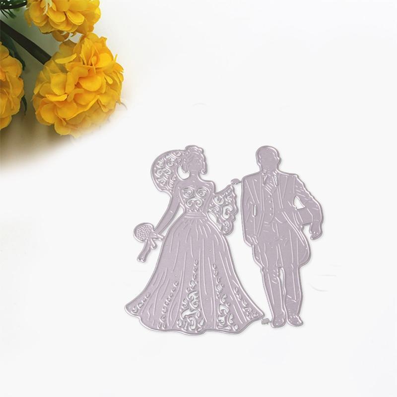 Metal Die Cuts Wedding Couple Bride and Groom Steel Cutting Dies for Crafts