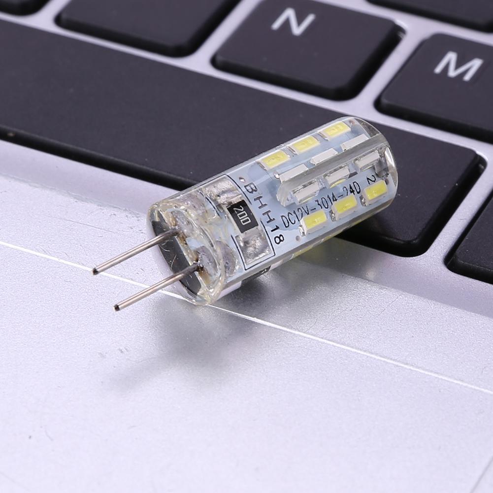 G4 LED Lamp 2W DC 12V 24 SMD3014 110LM White LED Silicone Corn Bulb Light