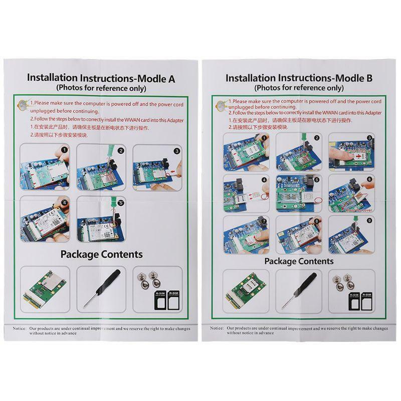 Mini PCI-E Adapter Extension Card for 3G 4G Module USIM Card Slot with SIM Card