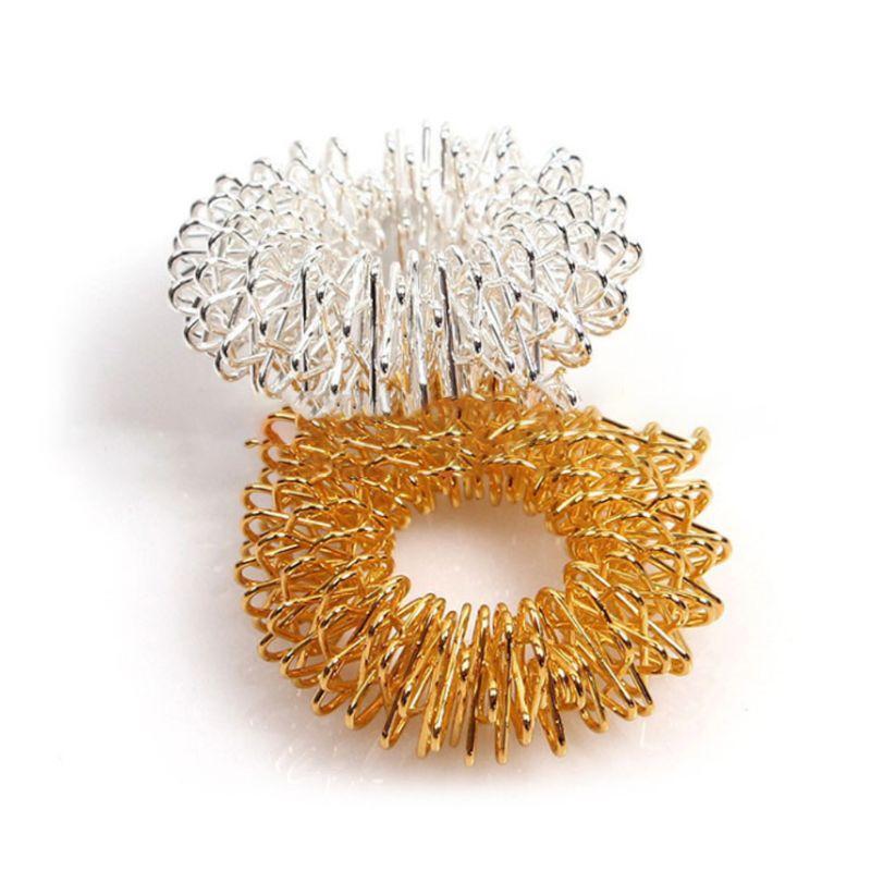 Stainless Steel Finger Massage Ring Acupuncture Therapy Health Care Relaxation