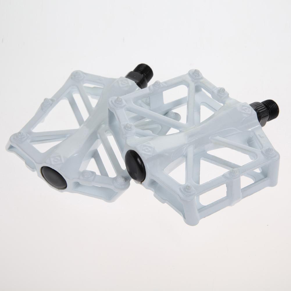 9/16 in Bike Pedals Ultra-Light Alloy Cycling Treadle Universal WHITE