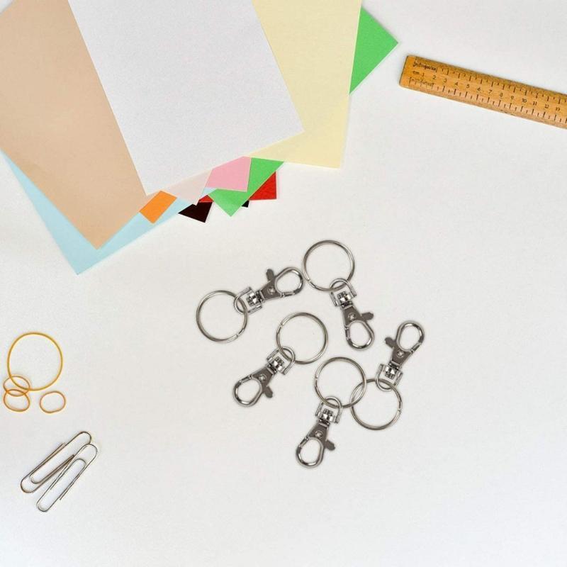 Keychain Set 20 Lanyard Snap Buckles + 20 Key Rings for Key Jewelry Diy Crafts