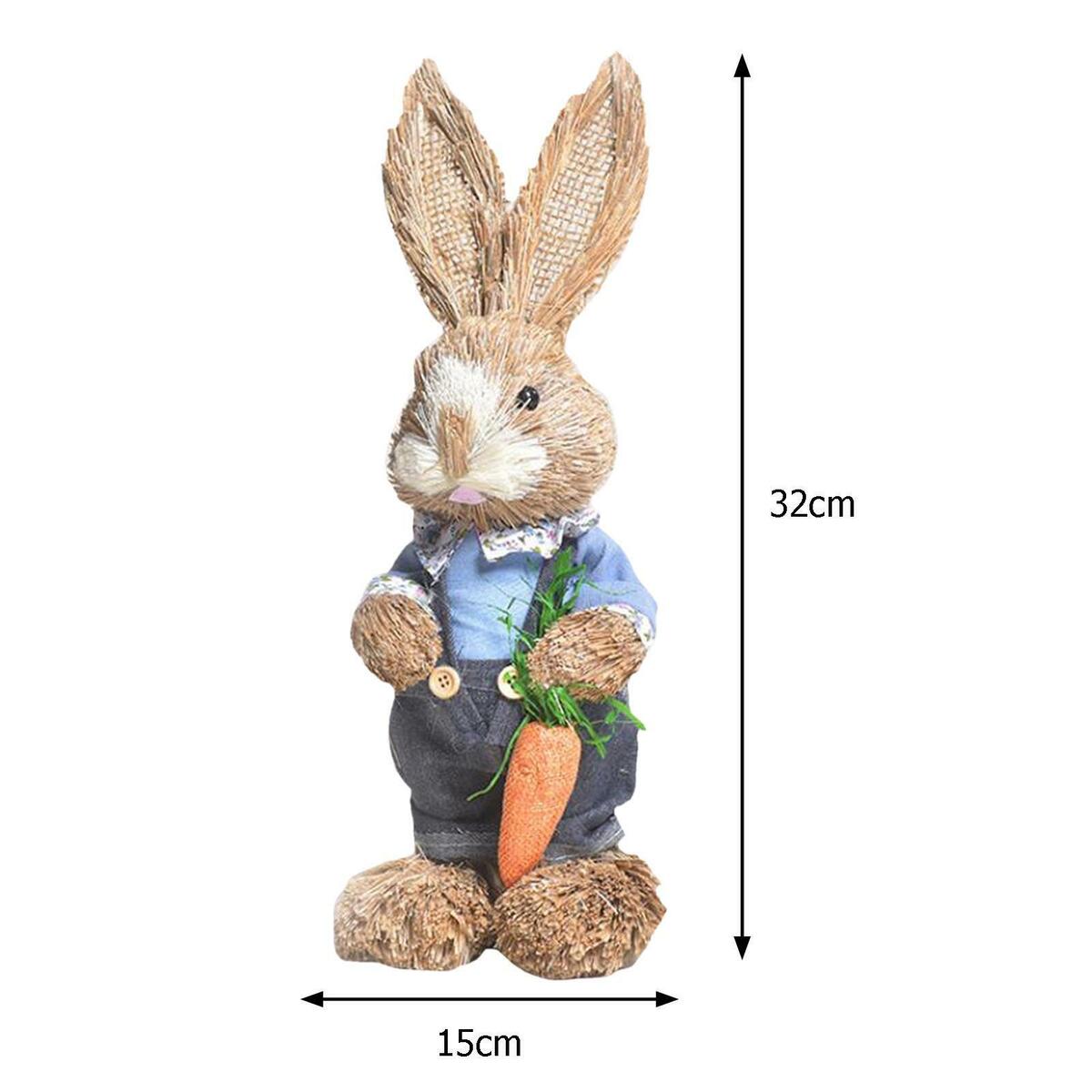 2x Lovely Spring Straw Easter  Statue  Desktop Wedding Decor