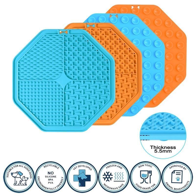 2Pcs Dog Licking Pad for Wet Food Slow Feeder with Suction Cups Puppy Treat Mat