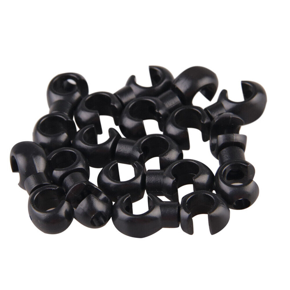 10pcs Bicycle Brake Gear Cable S Style Clips Hose Guide Line Hook (Black)