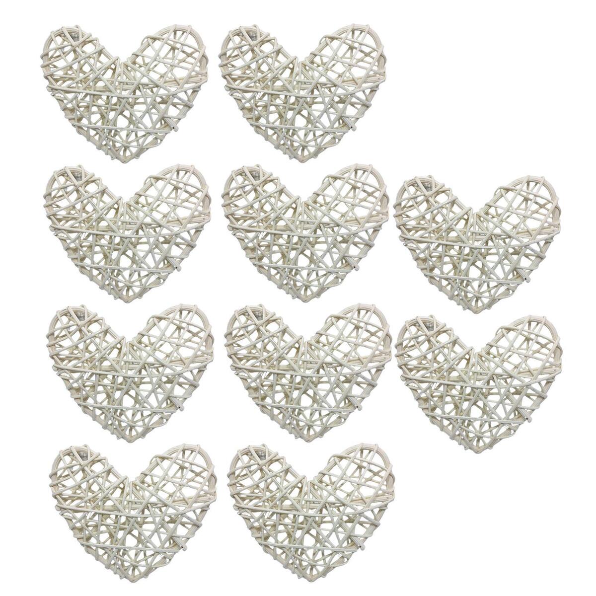 10 Pieces Heart Pendant Ornament  Decorative Rattan Hanging Crafts