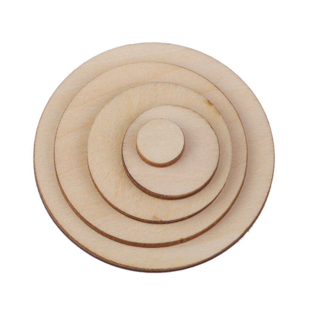 200 Pieces Assorted Round Disc Unfinished  Cutout Circles  Crafts