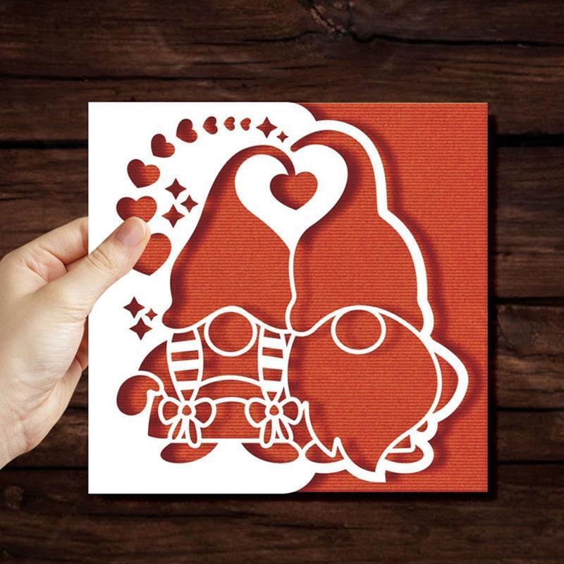 Valentine's Day Gnome Metal Cutting Dies Stencil DIY Scrapbooking Album Paper
