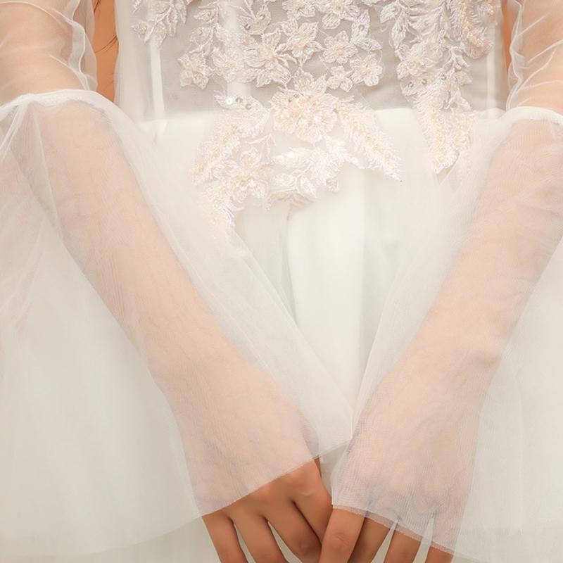 Bride Fingerless Gloves Summer Beach Hollow out Lace Gloves Long Sleeve Cover