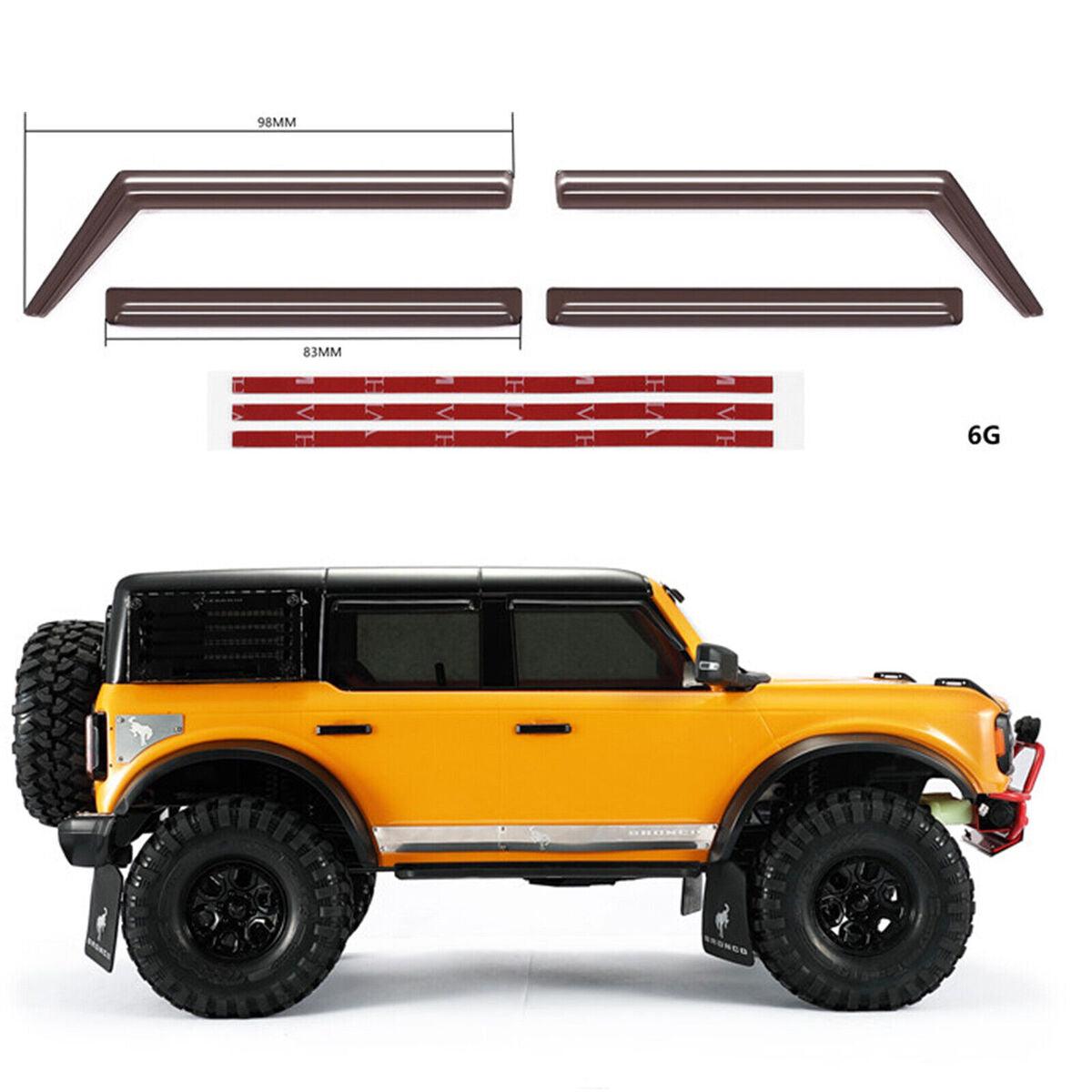 For DJ TRX-4 TRX4 Ford Bronco RC Car Sun Visor Shield Weather Rain Shield Parts
