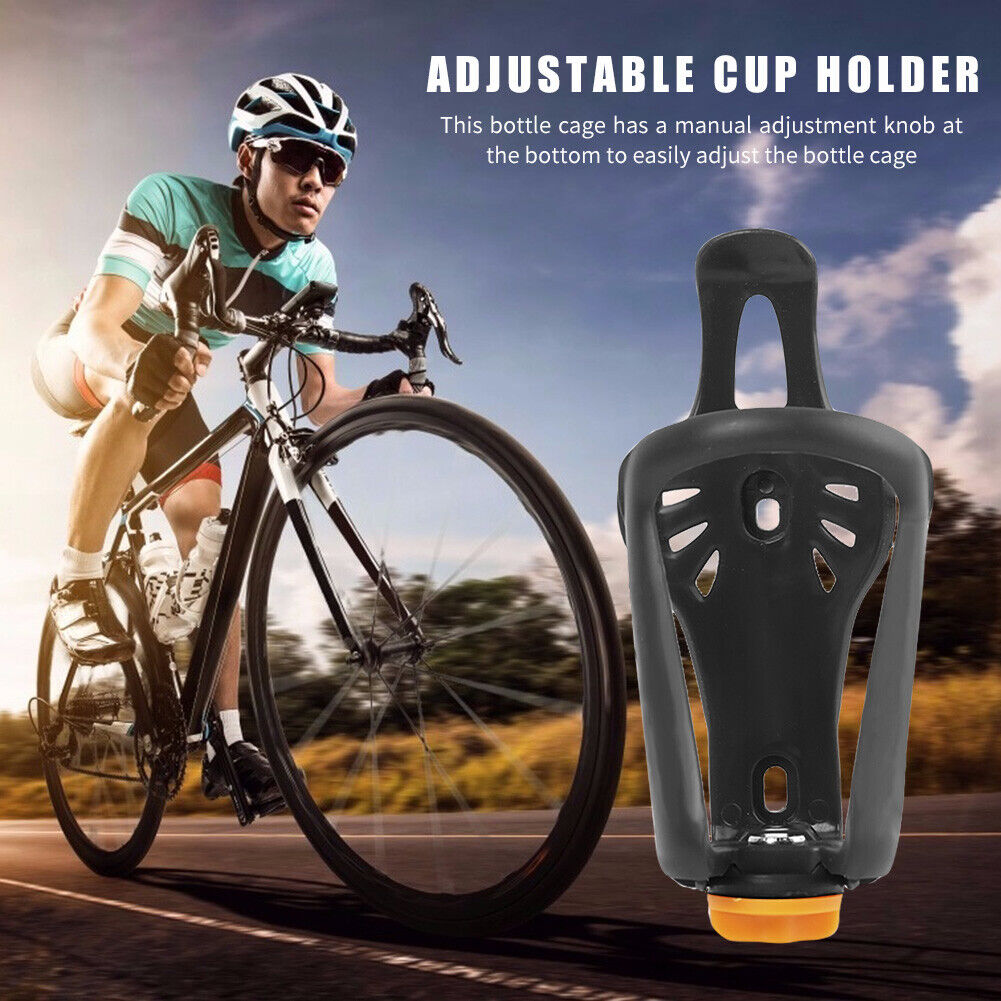 Bicycle Water Bottle Holder Adjustable Bike Kettle Support Bracket (Black)
