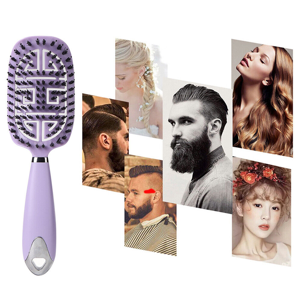 Brush Detangling Hair Comb Nylon Scalp Massage Wet Cur Pro(Purple)