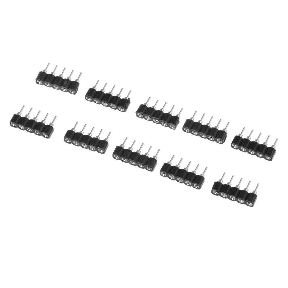 10pcs Female Connector Pin Needle for LED Strip(5Pin RGBW5050)(Black)