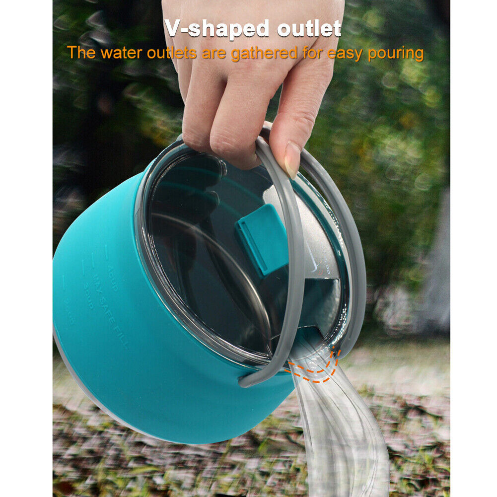 Silicone Folding Kettle Portable Tea Cooker Mini Boiling Water Pot (Blue)