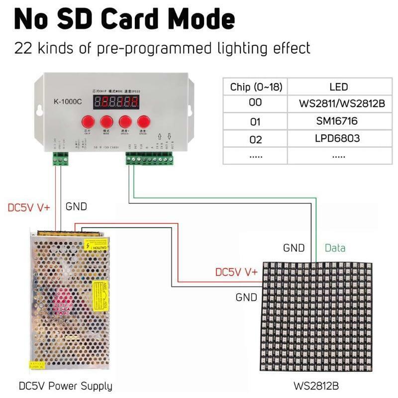 Controller for K1000C LED Light Updated Remote Control Dimmer Pixels Program