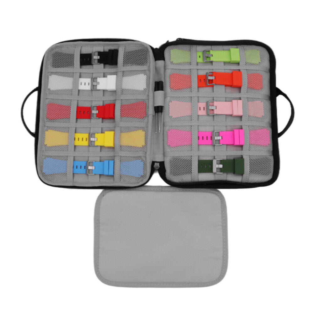 Portable Watch Strap Storage Bag Organizer Watchband Holder Box (Gray)